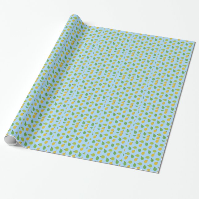 Papel De Regalo duriones azules (Desenrollado)