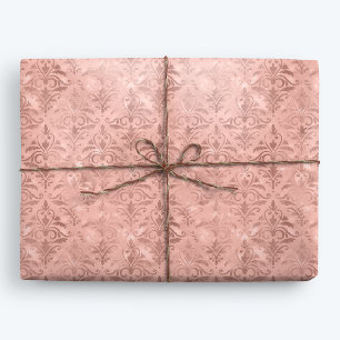 Papel De Regalo Dusty rosa elegante Damasco victoriano