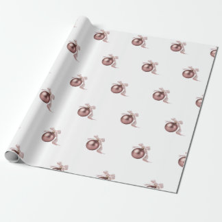PAPEL DE REGALO DUSTY ROSE HOLIDAY ORNAMENT WRAPPING PAPER