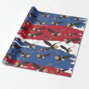 Papel De Regalo Eagle Bird USA Bandera Patriótica Americana