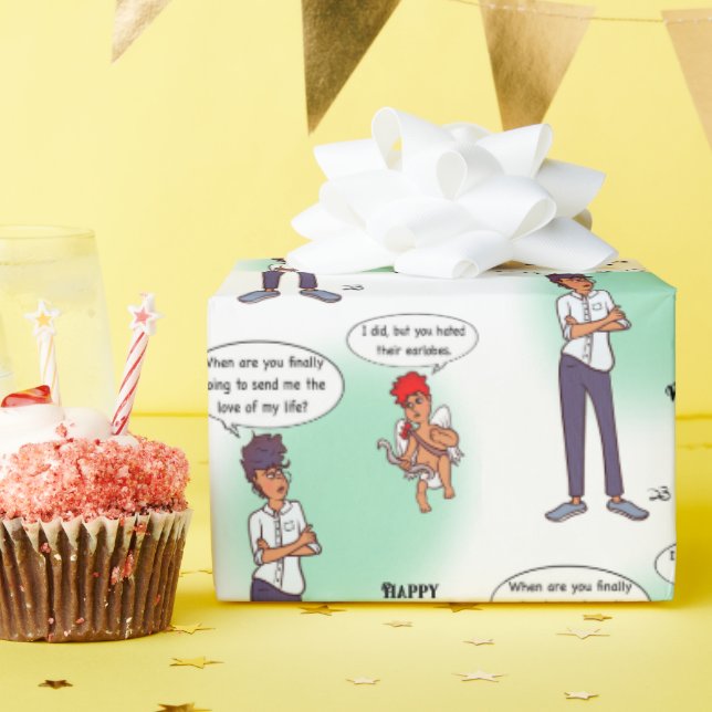 Papel De Regalo Earlobe Valentine's Day Wrapping Paper (Fiesta de cumpleaños )