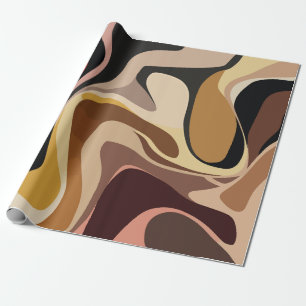 Papel De Regalo Earthy Abstract Swirl Art