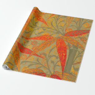 Papel De Regalo Earthy Bamboo Art Print Naranja