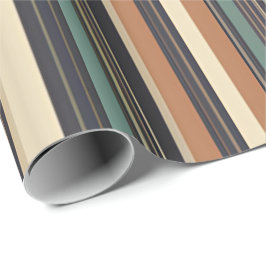 Papel De Regalo Earthy Stripes Modern Gift Wrft