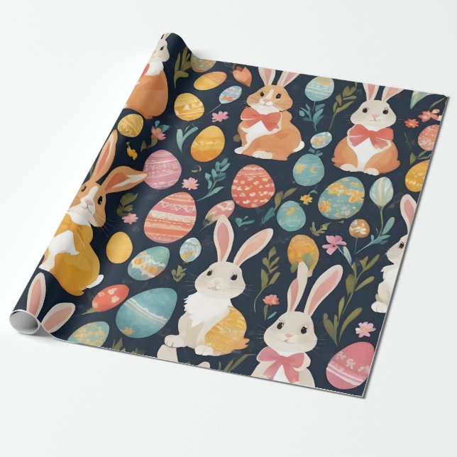Papel De Regalo Easter Boho Bunny Collection (Desenrollado)