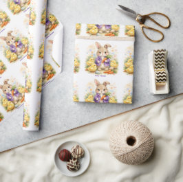 Papel De Regalo Easter Bunny Purple Jacket Baby Shower