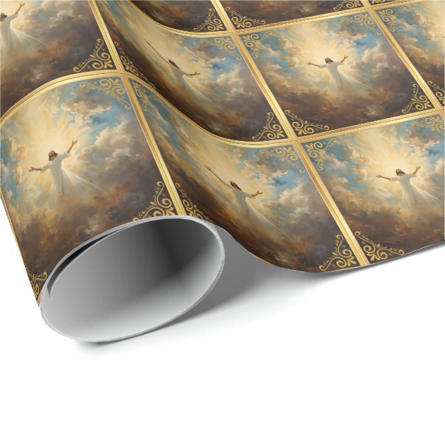 Papel De Regalo Easter Resurrection Religious (Esquina del rollo)