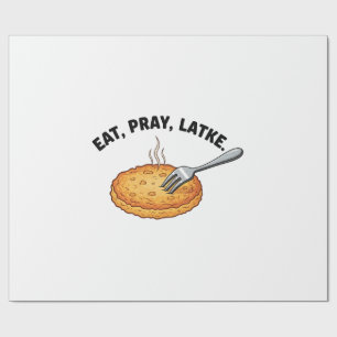 Papel De Regalo Eat Pray Latke Jewish Hanukkah Latke Lovers