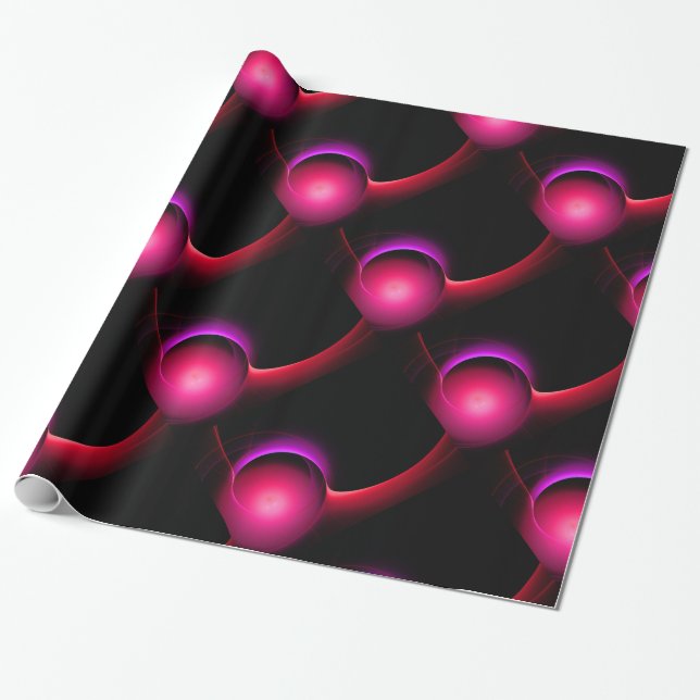 Papel De Regalo ECLIPSE Fuchsia vibrante, rosa, rojo, negro (Desenrollado)