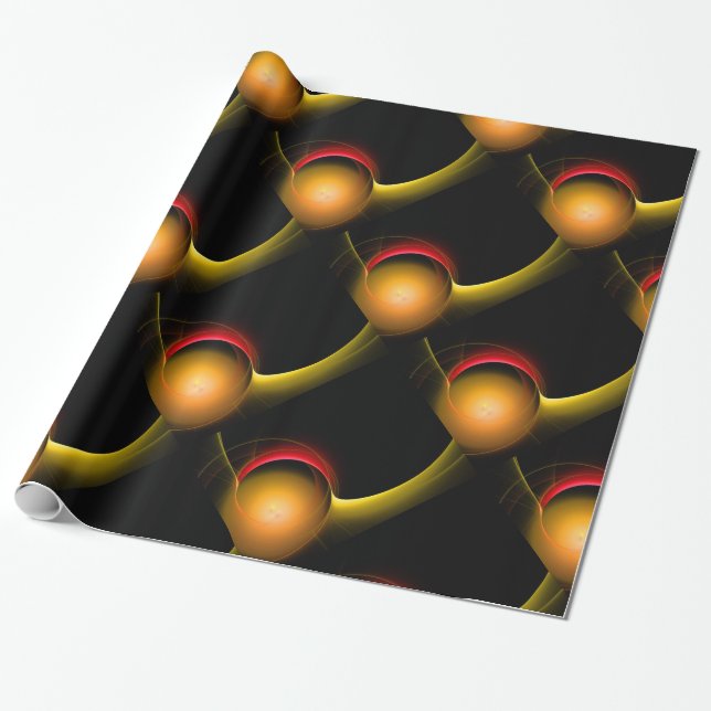 Papel De Regalo ECLIPSE Rojo vibrante amarillo negro (Desenrollado)
