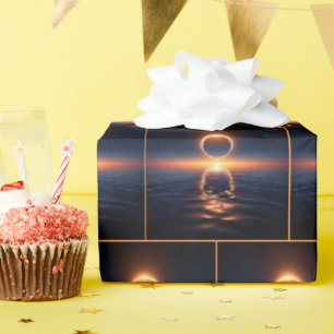 Papel De Regalo Eclipse total de sol sobre agua oceánica