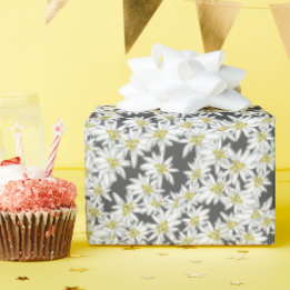 Papel De Regalo Edelweiss Alpes Flor silvestre Carbón Cottagecore