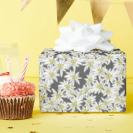 Papel De Regalo Edelweiss Alpes Flor silvestre Carbón Cottagecore