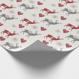 Papel De Regalo Edelweiss Deer and Hearts Wrapping Paper