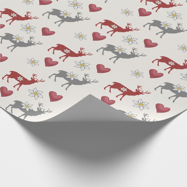 Papel De Regalo Edelweiss Deer and Hearts Wrapping Paper (Esquina)