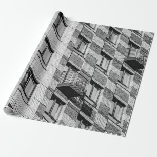 PAPEL DE REGALO EDIFICIO DE CONCRETO BLANCO Y NEGRO