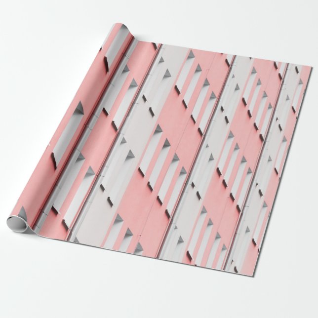 PAPEL DE REGALO EDIFICIO DE CONCRETO BLANCO Y ROSA (Desenrollado)