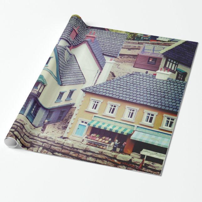 Papel De Regalo Edificios de Modelos Costeros (Desenrollado)