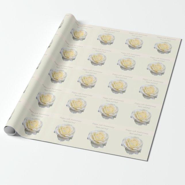 Papel De Regalo Editable 75° Aniversario (Desenrollado)