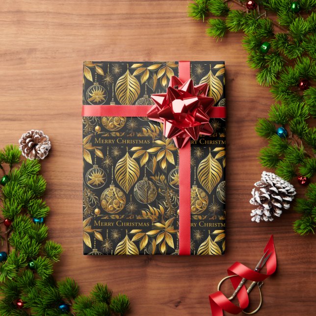 Papel De Regalo Edles Weihnachtspapier mit Weihnachtskugeln (Regalo de vacaciones)