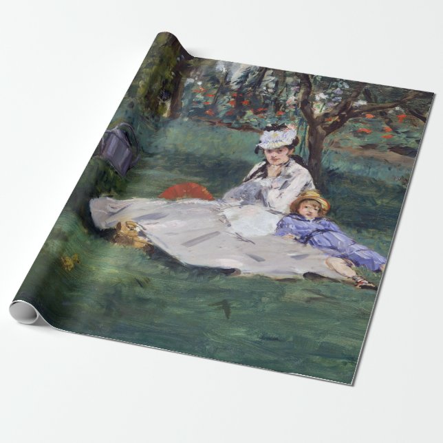 Papel De Regalo Edouard Manet - La familia Monet en su jardín (Desenrollado)