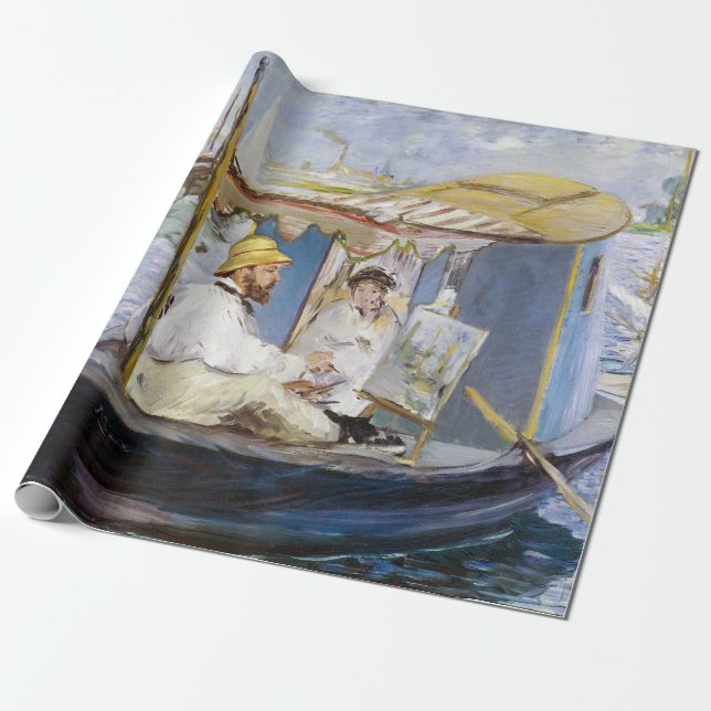 Papel De Regalo Edouard Manet - Monet en su Studio Boat (Desenrollado)
