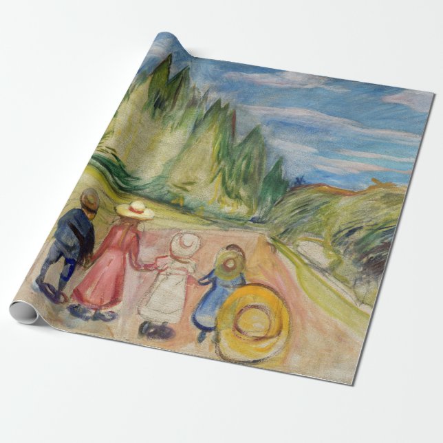 Papel De Regalo Edvard Munch - El bosque de cuento de hadas (Desenrollado)