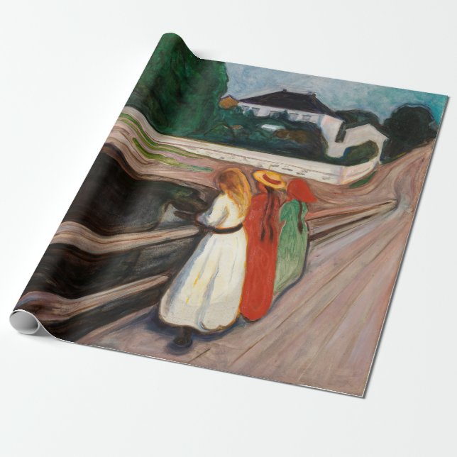 Papel De Regalo Edvard Munch - Los Chicas en el puente (Desenrollado)