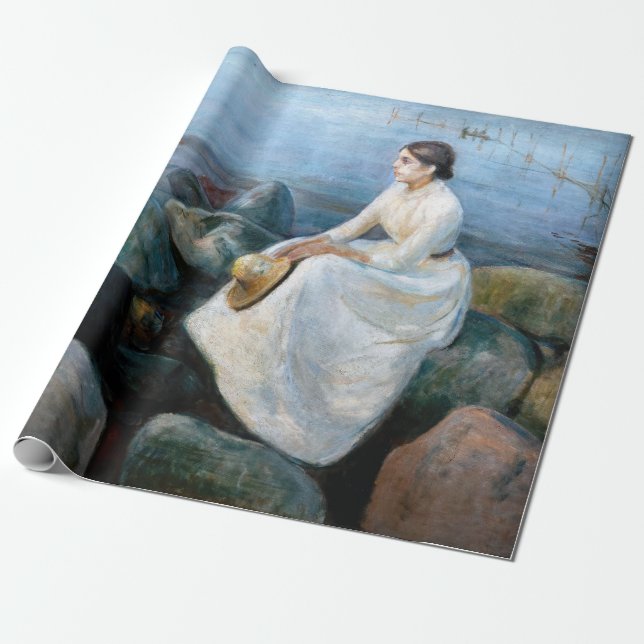 Papel De Regalo Edvard Munch - Noche de verano, Inger en la playa (Desenrollado)