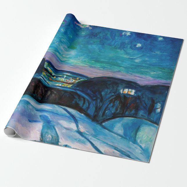 Papel De Regalo Edvard Munch - Noche Starry 1922 (Desenrollado)