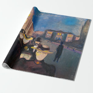 Papel De Regalo Edvard Munch - Por la noche en la calle Karl Johan