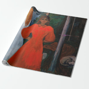Papel De Regalo Edvard Munch - Rojo y Blanco