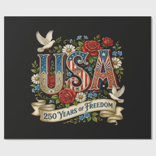 Papel De Regalo EE. UU. América 1776-2026 250 Años Libertad