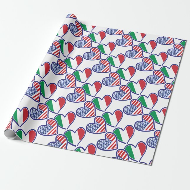 Papel De Regalo EE.UU.—Italia-amor (Desenrollado)