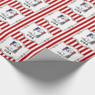 Papel De Regalo EEUU Bandera Americana Vieja Oveja Inglesa (Gris 1