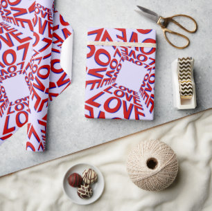 Papel De Regalo Efecto de amor tipografía 3D en elegante