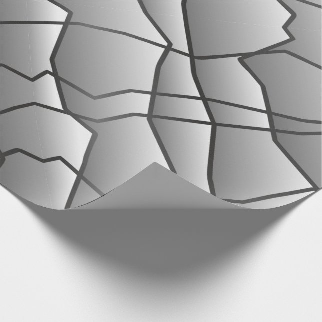 Papel De Regalo Efecto de malla geométrica monocromática de chapa (Esquina)