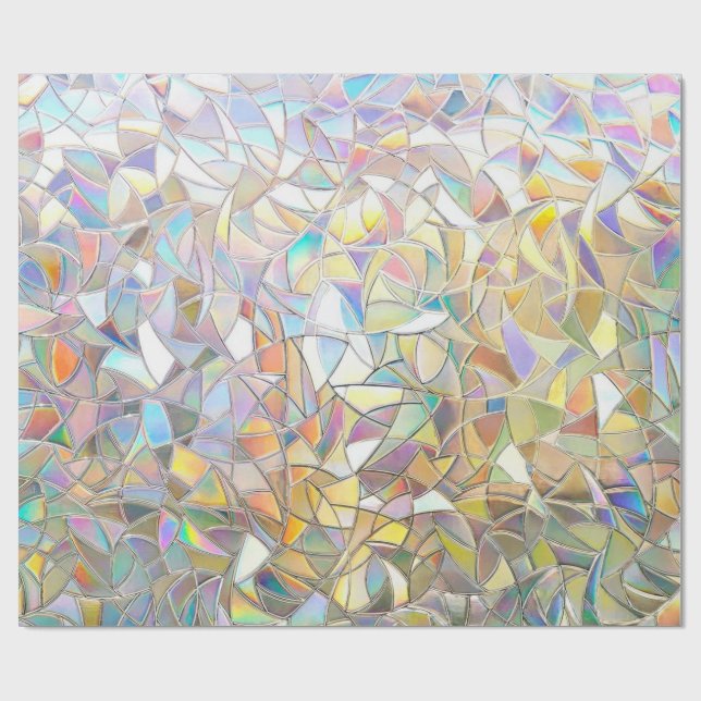 Papel De Regalo Efecto de vidrio tintado prismático - Arcoíris pri (Superficie plana)