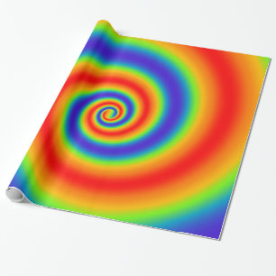 Papel De Regalo Efecto espiral colorido del gradiente del arcoiris