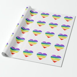 Papel De Regalo Efecto Lgbt Rainbow Heart Brush