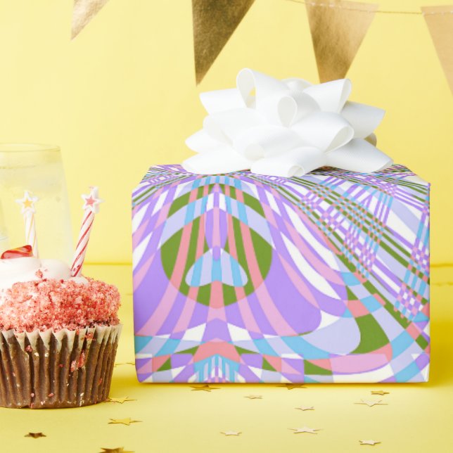 Papel De Regalo Efecto Mariposa Chevron Geométrico Abstracto (Fiesta de cumpleaños )