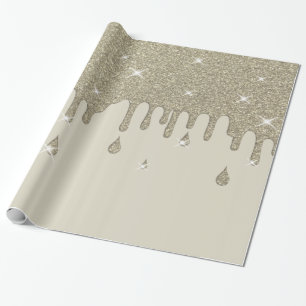 Papel De Regalo Efecto Purpurina de plata de goteo y espárragos