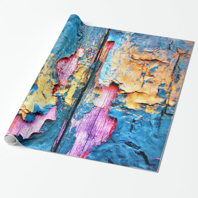 Papel De Regalo Efectos climáticos naturales en viejas tablas con  (Desenrollado)
