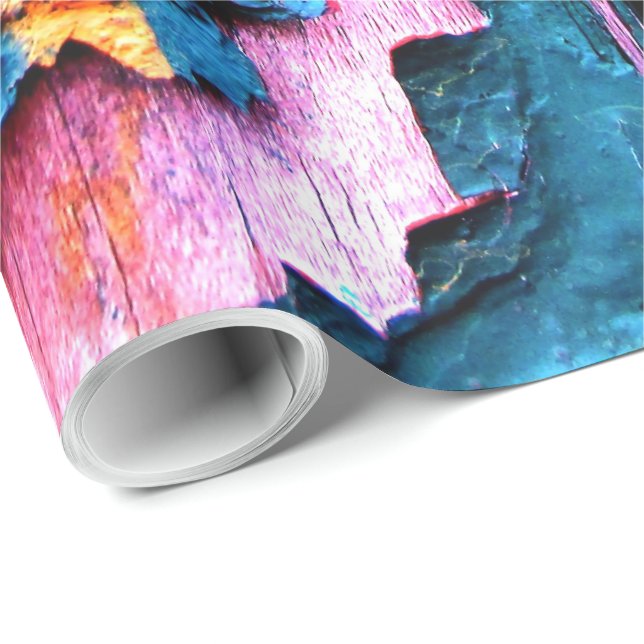 Papel De Regalo Efectos climáticos naturales en viejas tablas con  (Esquina del rollo)