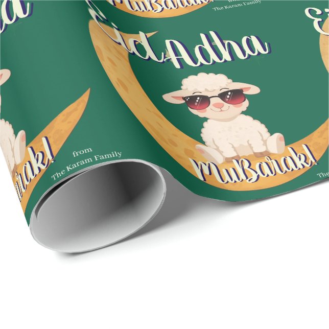 Papel De Regalo Eid Al Adha Cute Sheep Gift Wrap wrapping paper (Esquina del rollo)