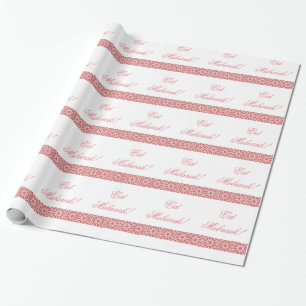 Papel De Regalo Eid geométrico rosado y blanco Mubarak del Mooris