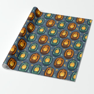 Papel De Regalo Eid & Ramadan Lanterns Seamless Pattern with Moon