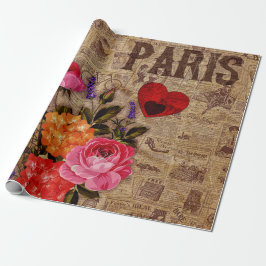 Papel De Regalo Eiffel Tower Vintage French