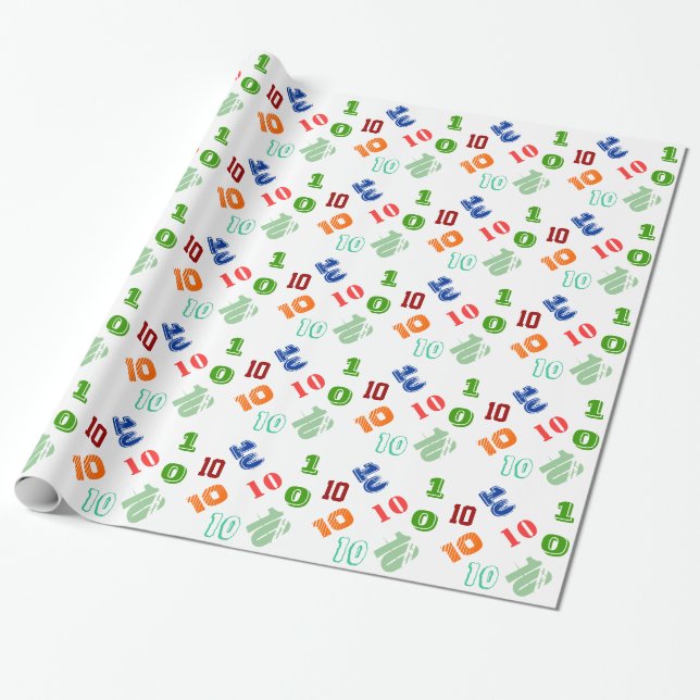 Papel De Regalo El 10mo cumpleaños de los niños personaliza edad (Desenrollado)