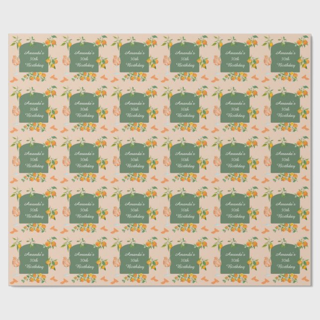 Papel De Regalo El 30 cumpleaños de Amanda (Superficie plana)